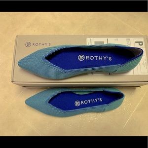 Rothy’s The Point aquamarine flat